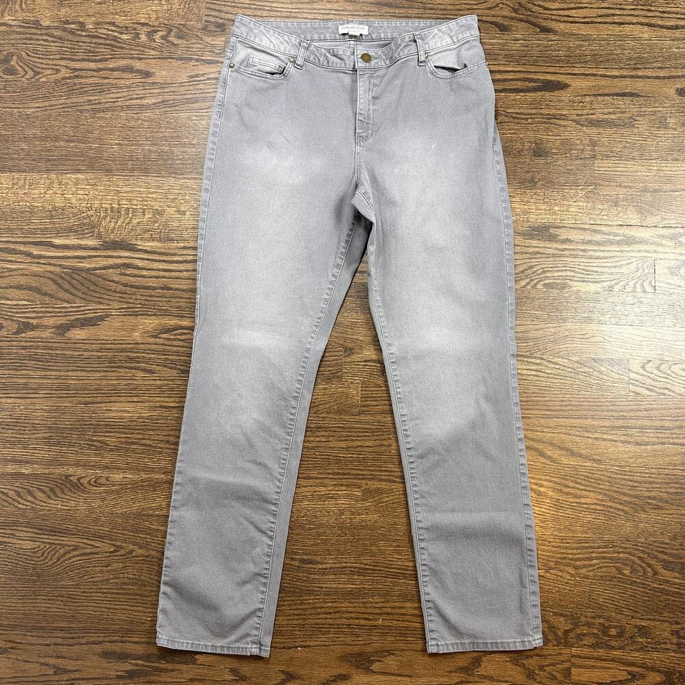 Coldwater Creek Jeans Womens 14 Gray Natural Fit Tapered Leg Stretch Denim
